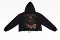 LUKY ACE Distressed Cropped Hoodie